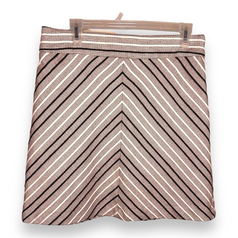 SIZE 10 LOFT SKIRT PINK MINI STRIPED BLACK LINED